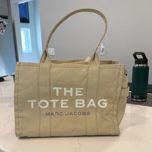 Marc Jacobs Beige Large Canvas Tote Bag